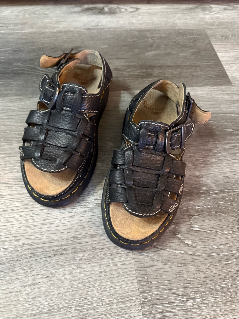 SOLD dr martens Black Leather Fisherman Sandals